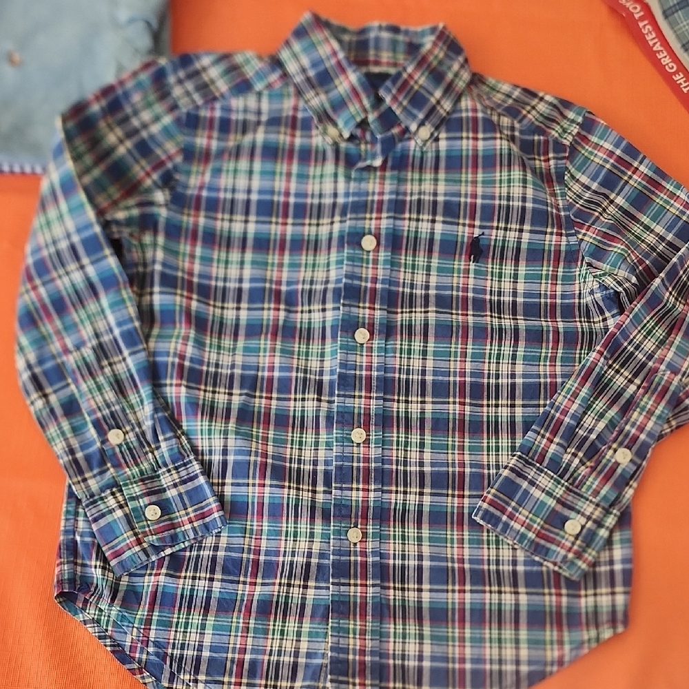 Sz 4/4T Ralph Lauren Plaid Kids Oxford Shirt